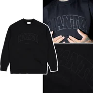 Bluzy męskie - Bluza Męska Bez Kaptura Bawełniana Manto Varsity Czarna R. L - miniaturka - grafika 1