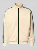 Bluzy męskie - Bluza rozpinana o kroju relaxed fit z paskami w kontrastowym kolorze Model 'RIBER' - miniaturka - grafika 1