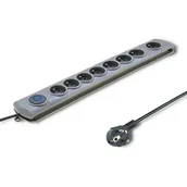Listwy zasilające - QOLTEC Listwa antyprzepięciowa Quick Switch 8 Gniazd 3m (50168) - miniaturka - grafika 1