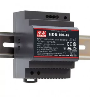 HDR-100-15 Zasilacz na szynę DIN 100W 15V 6.13A - Zasilacze i transformatory - miniaturka - grafika 1