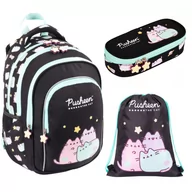 Plecaki szkolne i tornistry - PLECAK+WOREK+PIÓRNIK ZESTAW BLACK PUSHEEN ST. MAJEWSKI - miniaturka - grafika 1