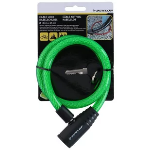Dunlop - Zapięcie do roweru spiralne na klucz 65 cm (zielony) - Zabezpieczenia do roweru - miniaturka - grafika 1
