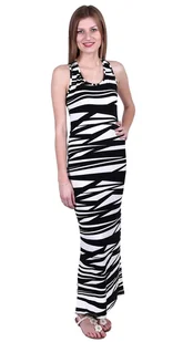 John Zack Czarno-biała sukienka maxi w paski S - Sukienki - miniaturka - grafika 1