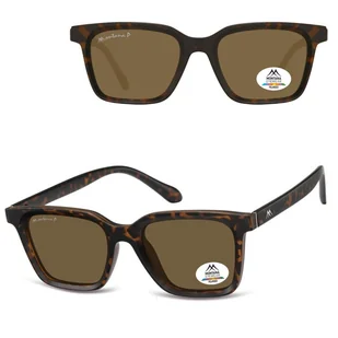 Panterkowe prostokątne okulary przeciwsłoneczne z polaryzacją MP58B - Okulary korekcyjne, oprawki, szkła - miniaturka - grafika 1