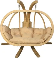 Fotele ogrodowe wiszące - Elior Fotel podwieszany na taras cappuccino - Parys 3X - miniaturka - grafika 1