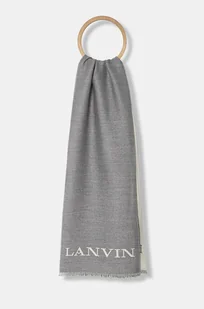 Lanvin szalik wełniany kolor szary wzorzysty 6L3518.J5756 - Apaszki i szaliki damskie - miniaturka - grafika 1