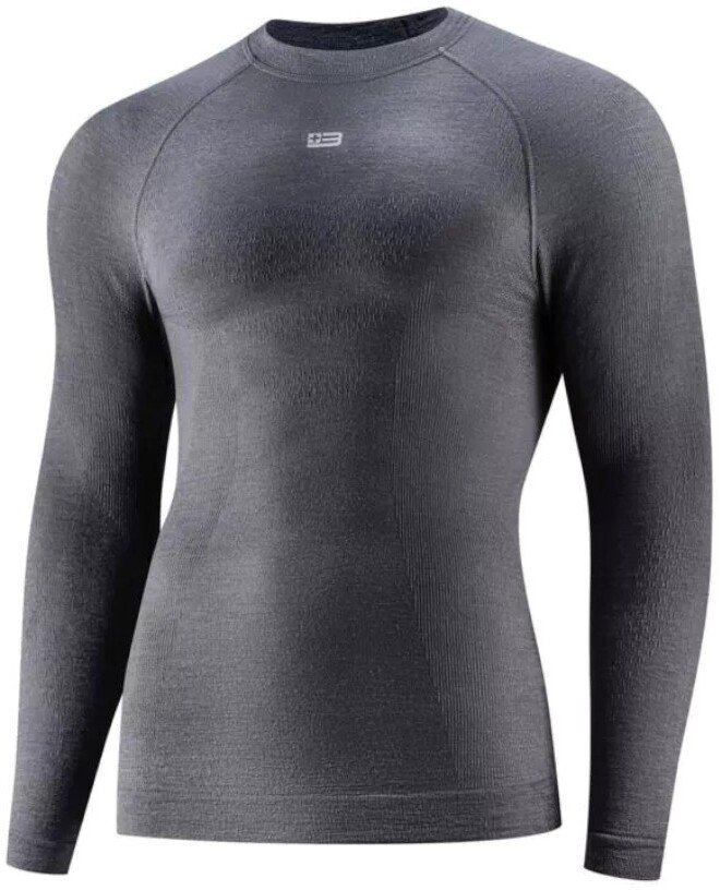 Brubeck Bluza Brubeck LS1733M Merino Wool męska : Kolor - Grafitowy, Rozmiar - S