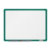 Tablice i flipcharty - boardOK Biała magnetyczna tablica boardOK, 60 x 45 cm, zielona rama VOK060045-1400 - miniaturka - grafika 1