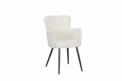 Krzesła - Intesi Krzesło Cherson białe tkanina teddy bear - miniaturka - grafika 1
