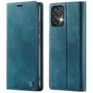 Portfele - Kompatybilny z Samsung Galaxy A53 5G Case Seria CASEME 033 Stojak na portfel RFID Skórzany pokrowiec na telefon z teksturą cielęcą Zielony - miniaturka - grafika 1