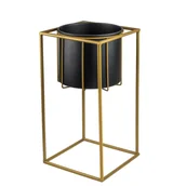 Donice - Osłonka SWEN kwadrat M czarno-złoty - miniaturka - grafika 1