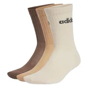 Skarpetki damskie - adidas Linear Crew Cushioned Socks 3 Pair Pack Skarpety, Wonder White/Magic Beige/Earth strata, XL Unisex Dziecko, wonder biały/magic beżowy/ziemia strata, X-Large - miniaturka - grafika 1