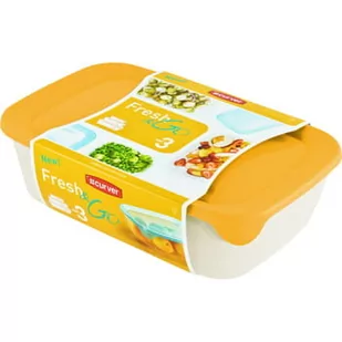 Curver KOMPLET Zestaw pojemników FRESH&GO 3SZT. ŻÓŁTY (182602) - Pojemniki kuchenne - miniaturka - grafika 1