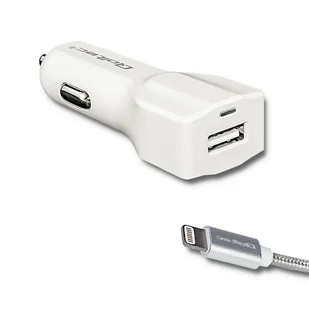 Qoltec Ładowarka samochodowa USB 2,4A + Lightning MFI (51838) - Ładowarki samochodowe - miniaturka - grafika 1