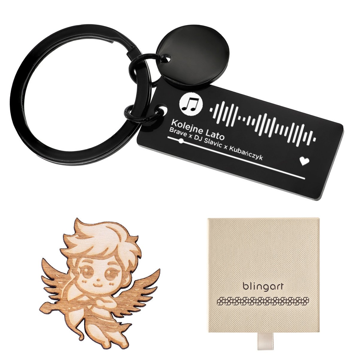 Brelok do kluczy Z GRAWEREM stal 316L