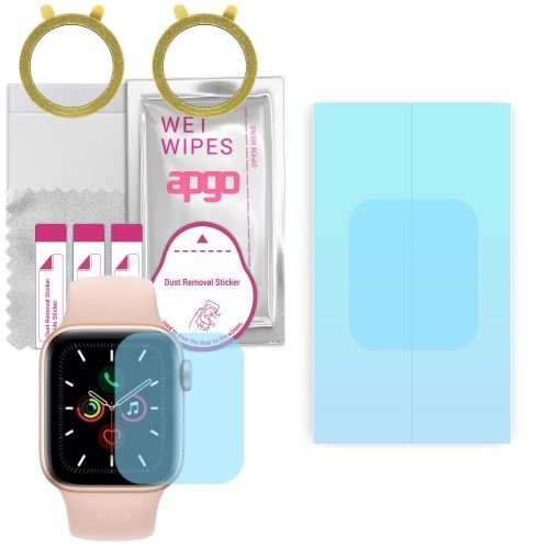 2x folia ochronna hydrożelowa do Apple Watch 5 (40mm) - apgo HD HQ FLEX Smartwatch Hydrogel Protection Ochrona na ekran smartwatcha