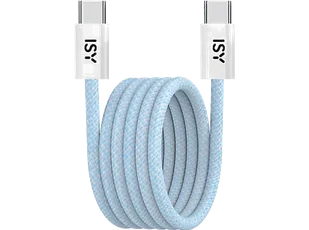 Kabel USB typ C ISY IUC-5400-BL 1m Magnetyczny Niebieski - Kable - miniaturka - grafika 1