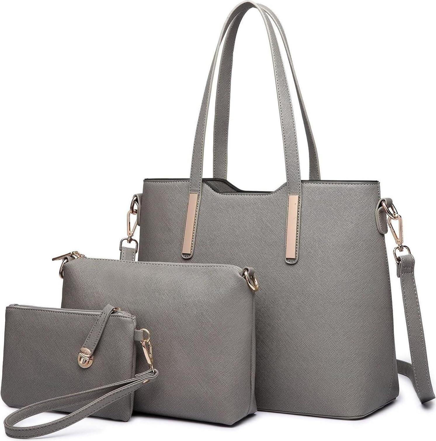 Torebka damska Miss Lulu Zestaw 3 skórzanych uchwytówpoliuretan Torba na ramię Shopper Tote