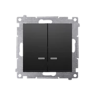 Wyłączniki światła i elektryczne - Łącznik świecznikowy Kontakt-Simon 54 DW5ABL.01/49 z podświetleniem LED do wersji IP44 moduł 16AX, 250V~, zaciski śrubowe posiada wkładkę DU1W czarny - miniaturka - grafika 1