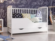 Łóżeczka i kojce - Łóżeczko dziecięce tapczanik Kacper 120x60 z szufladą + gryzaki - miniaturka - grafika 1