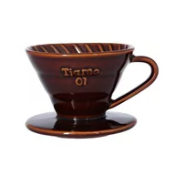 Zaparzacze i kawiarki - TIAMO Ceramiczny drip Tiamo z uchem V01 Biały 4715660755370 - miniaturka - grafika 1