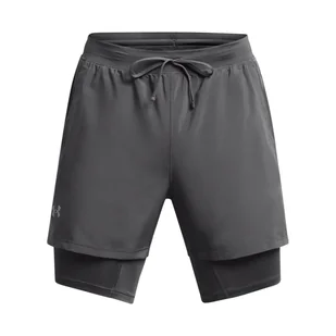Męskie Spodenki UNDER ARMOUR UA LAUNCH 5'' 2-IN-1 SHORTS 1382640-025 – Szary - Spodenki męskie - miniaturka - grafika 1