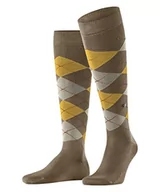 Skarpetki męskie - Burlington Mężczyźni Podkolanówki Manchester M KH Organiczna Bawełna długie z wzorem 1 Para, Brązowy (Camel Hair 5063), 40-46 - miniaturka - grafika 1