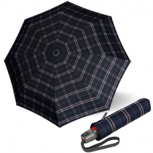 KNIRPS T.200 CHECK NAVY - elegancki damski parasol w pełni automatyczny - Parasole - miniaturka - grafika 1