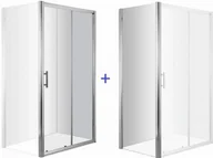 Kabiny prysznicowe - Zestaw Deante Cynia Drzwi wnękowe przesuwne 140x200 cm + Deante Cynia Ścianka 80x200 cm - miniaturka - grafika 1