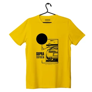 T-shirt koszulka Toyota Supra żółta-3XL - Odzież do sportów motorowych - miniaturka - grafika 1