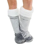 Skarpetki dla dzieci - Gaveno Cavailia Luksusowe przytulanie i przyleganie antypoślizgowe, ciepłe przytulanki polarowe obuwie, miękkie skarpetki do butów dla dorosłych, szary, poliester, jeden rozmiar - miniaturka - grafika 1