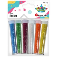 Pozostałe akcesoria dla plastyków - Titanum Brokat w fiolkach mix 6 kolorów - miniaturka - grafika 1