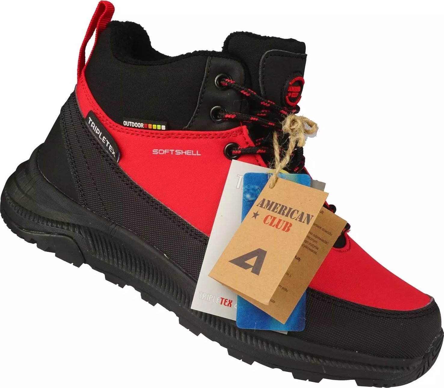 Buty trekkingowe męskie American Club Młodzieżowe buty zimowe trekkingowe American Club DWT232/24RE czerwone 37