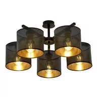 Lampy sufitowe - Emibig Jordan lampa sufitowa 5-punktowa czarna/złota 1144/5 1144/5 - miniaturka - grafika 1