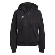 Bluzy damskie - adidas Damska bluza z kapturem Track Top, czarny/biały, XS - miniaturka - grafika 1