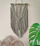 Dekoracje domu - Delikatna makrama boho - perełka - szałwia (jasna zieleń) - miniaturka - grafika 1