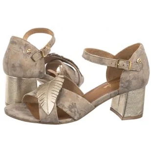 Sandały Beżowe+Złote w Kwiaty 06549-04/00-5 (MA1246-a) Maciejka - Sandały damskie - miniaturka - grafika 1