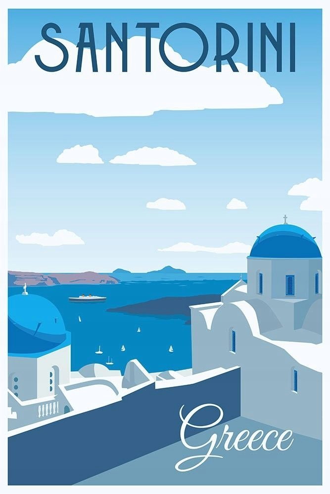 PODKŁADKA POD MYSZ Z Nadrukiem 22x18 cm Grecja Santorini Tekst Prezent