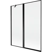 Parawany nawannowe - Mexen Mist parawan nawannowy 2-skrzydłowy lewy 140 x 150 cm, czarna ramka, czarny - 8A9-140-011-70-70-L - miniaturka - grafika 1