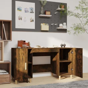 Biurko, przydymiony dąb, 140x50x75 cm, materiał drewnopochodny! - Biurka - miniaturka - grafika 4