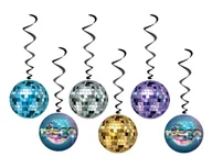 Dekoracje sali - Dekoracja wisząca świderki Disco - 6 szt. - miniaturka - grafika 1