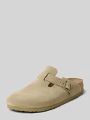 Klapki i japonki damskie - Kapcie skórzane ze sprzączką model ‘Boston’ - miniaturka - grafika 1