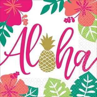 SERWETKI PAPIEROWE ALOHA 33X33 CM - Dekoracje i nakrycia stołu na imprezę - miniaturka - grafika 1