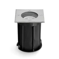 Lampy ogrodowe - Oprawa dogruntowa HELIA kwadratowa GU10 CHROM wodoodporna lampa najazdowa - miniaturka - grafika 1