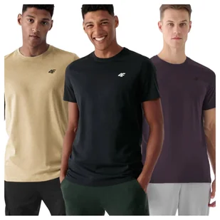 T-shirt męski (ZESTAW KOSZULEK 3 SZT.) 4F 4FWSS25TTSHM3956-91S Wielkokolorowy Roz. 4XL - Koszulki męskie - miniaturka - grafika 1