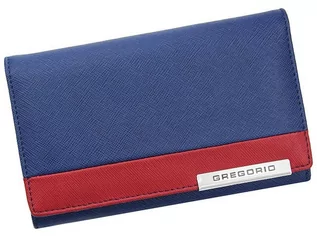 Portfele - Portfel Damski Skórzany Gregorio FRZ-112 niebieski + czerwony Skóra Naturalna - grafika 1