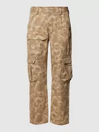 Spodnie męskie - Spodnie cargo z wzorem moro - miniaturka - grafika 1