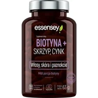 Witaminy i minerały dla sportowców - Biotyna ESSENSEY Skrzyp Cynk (90 kapsułek) - miniaturka - grafika 1