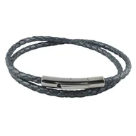 Naszyjniki męskie - König Design skórzany naszyjnik skórzany pasek skórzana bransoletka 7 mm męski naszyjnik 17 cm - 100 cm pleciony, długość: 85 centymetrów, kolor: Graphite Grey - miniaturka - grafika 1