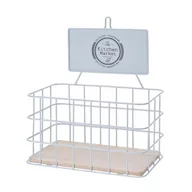Półki do salonu - Druciany koszyk metalowy biały - miniaturka - grafika 1